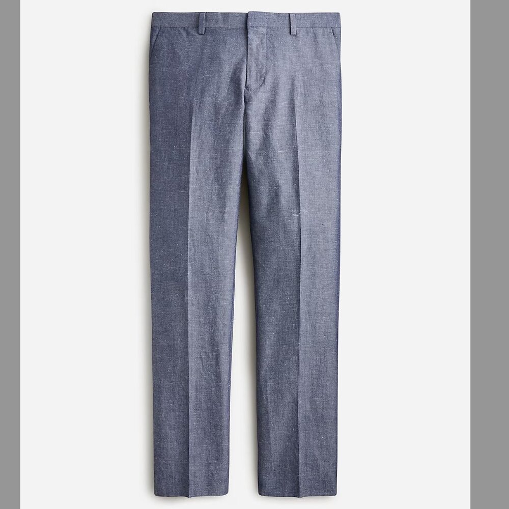 J Crew Ludlow Slim-fit unstructured suit pant in Irish cotton-linen blend